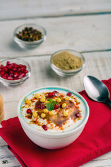 dahi bhalla or Dahi Vada - famous indian street food or starter