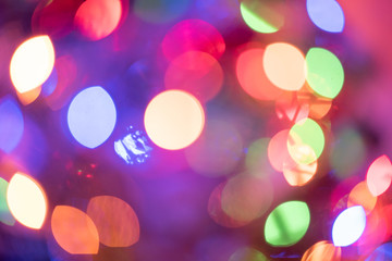 Christmas colorful background, abstract defocused lights