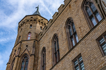 Fototapeta premium Tower and walls of Hohenzollern Castle