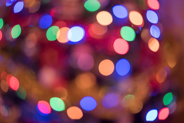 Christmas colorful background, abstract defocused lights
