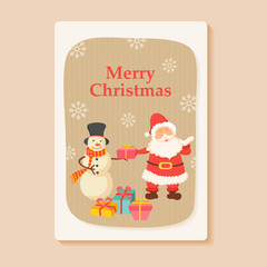 Santa Claus in Merry Christmas holiday greeting card background in vector