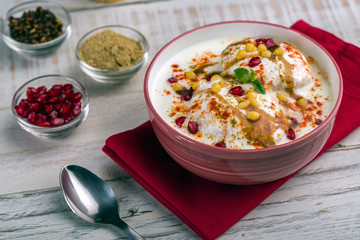 dahi bhalla or Dahi Vada - famous indian street food or starter