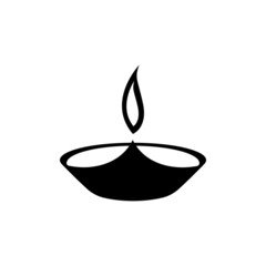 Diwali black icon. Element of World religiosity. 
