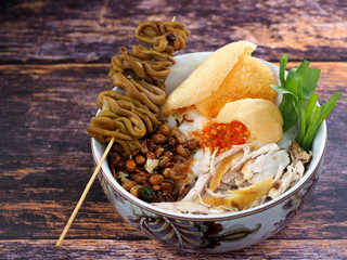 Bubur ayam, Indonesian rice porridge with shredded chicken