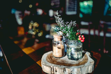 Beautiful Christmas tree and delicate decorated with Christmas tree and decorative elements