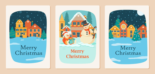 Santa Claus in Merry Christmas holiday greeting card background in vector