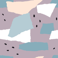 Abstract shapes and dots seamless pattern