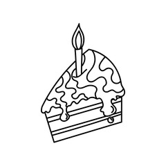 Piece of cake, vector icon for web, cards