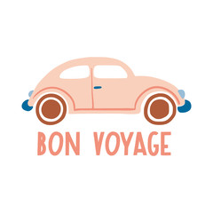 Bon voyage card, print or poster