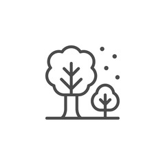Garden tree line outline icon