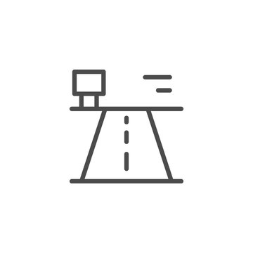 Road Out Of Town Line Outline Icon