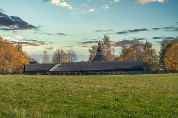 Russian old village in autumn.