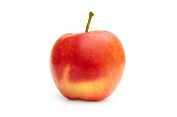 Single beautiful apple on white.