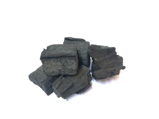 Activated  Charcoal  On  White  Background  With  Copy  Space.  Face  Scrub  And  Cleanser  Skin  care.  