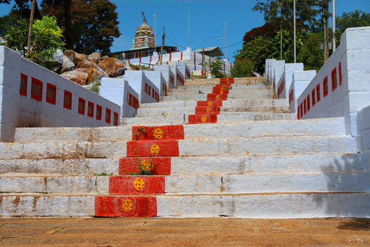 stairs or temple steps in South Indian hillstation yelagiri 