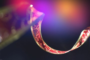 Ribbon isolated with colorful light, holiday background