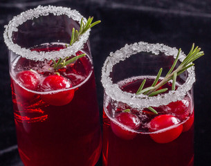 Holiday red cranberry cocktail
