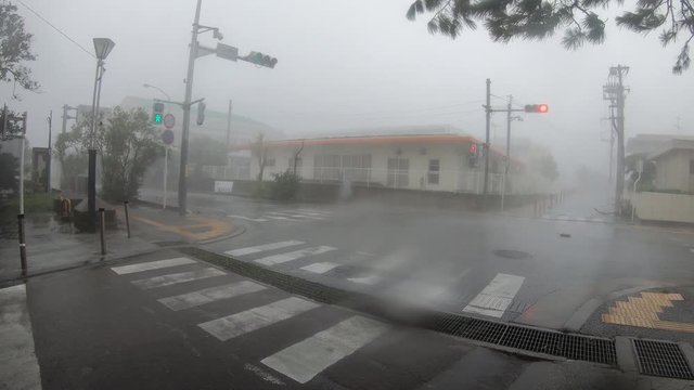 Hurricane Eyewall Hits Town With Powerful Wind And Heavy Rain - Ling