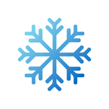 snowflake blue gradient icon simple flat vector illustration silhouette eps10 isolated on white background