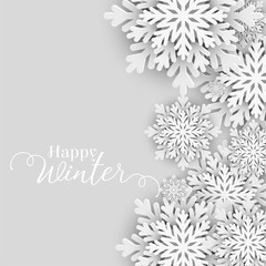 winter snowflakes merry christmas festival background design