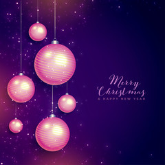 beautiful christmas decoration ball festival card design