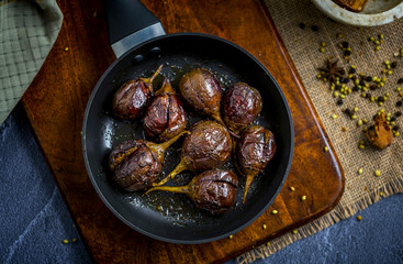 stuffed masala baingan or eggplant - an indian cooked vegetable 