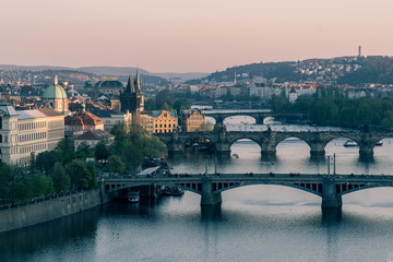 Obraz premium Sunset in Prague.
