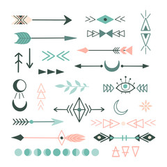 Boho style hand drawn set