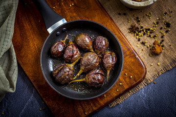 stuffed masala baingan or eggplant - an indian cooked vegetable 