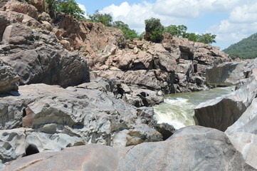 rocks in river bed