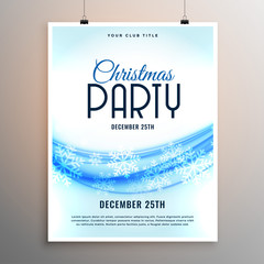elegant christmas party snowflakes style flyer template