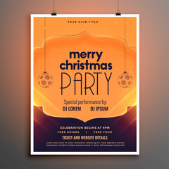 merry christmas elegant party flyer design template