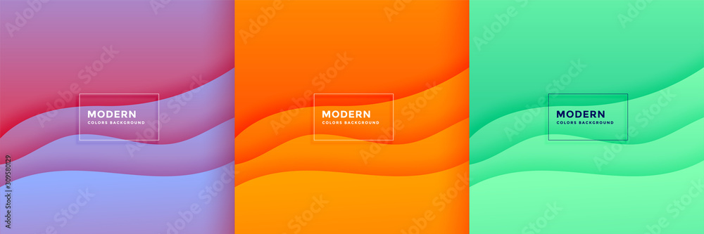 Wall mural abstract minimal wave papercut background set design