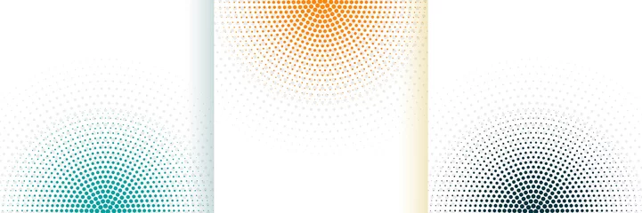 Fotobehang abstract halftone white background set in three colors © starlineart