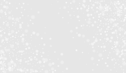 Gray Snow Abstract Design. Fall Snowflake Texture. Xmas Wallpaper. Gray Snowfall Festive Postcard. Flake Graphic Illustration.