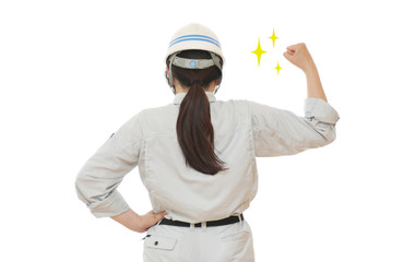 仕事に意欲を燃やす女性作業員