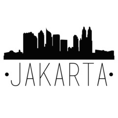 Fototapeta premium Jakarta Indonesia. City Skyline. Silhouette City. Design Vector. Famous Monuments.
