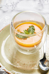 Christmas vegan custards with coconut and mango