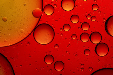 Oil in water, color background, macro