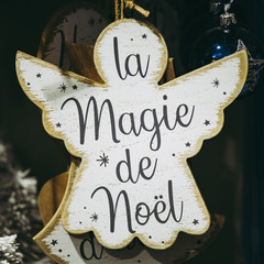 Ange avec inscription la magie de Noel, décoration de fêtes