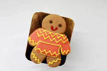 Gingerbread man on table