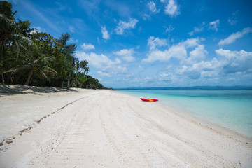 Kayak on sand beach