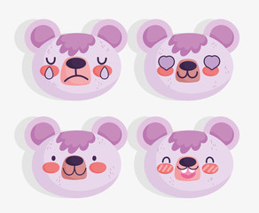 emojis kawaii cartoon faces cute bear