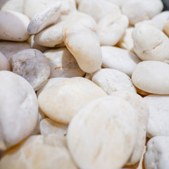 White stone pebbles for background