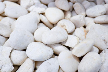 Fototapeta na wymiar White stone pebbles for background