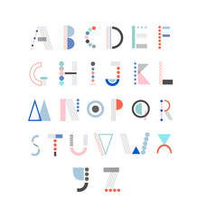 Cute modern and creative alphabet. Letters . Learn to read. Isolated.