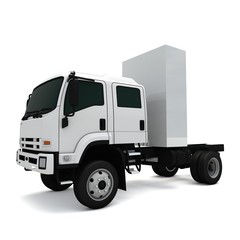 3D illustration of truck with letter I