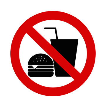 No eating vector sign no food or drink allowed vector