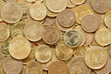 monety 1 grosz, 2 grosze 5 groszy - obrazy, fototapety, plakaty