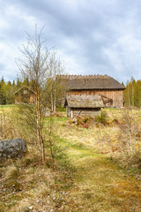 Old farm in a rural view